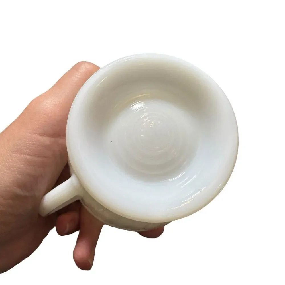Macbeth Evans Glass PETALWARE White Monax Footed Sugar‎ Bowl Dish & Creamer Set